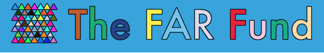 This is the logo of the far fund of varying colors like orange, green purple and more. To the left are a collection of triangles of varying colors.